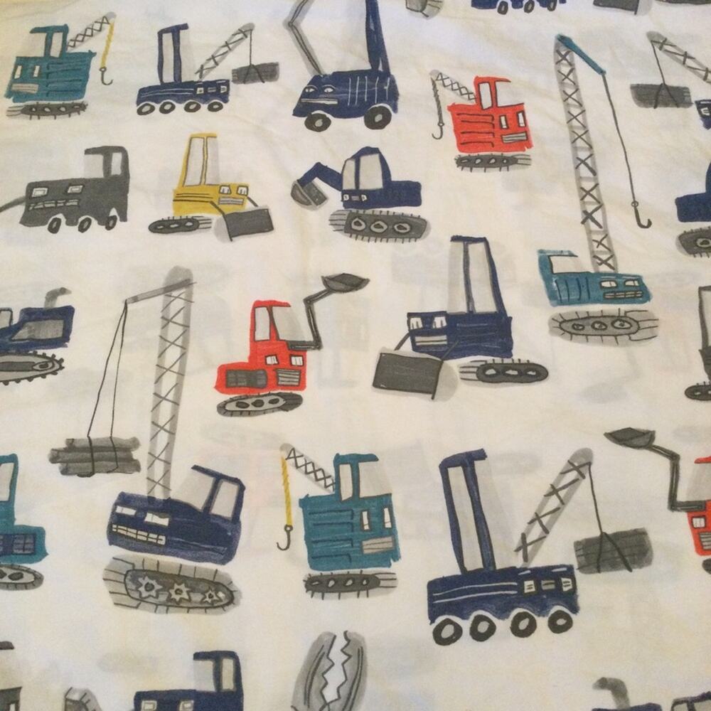 Pottery Barn Kids JAX Construction Crane Sheets 1 flat sheet - Picture 2 of 3